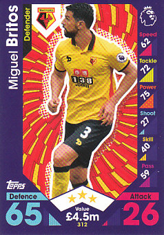 Miguel Britos Watford 2016/17 Topps Match Attax #312